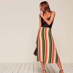 Reformation Rainbow Stripe Skirt